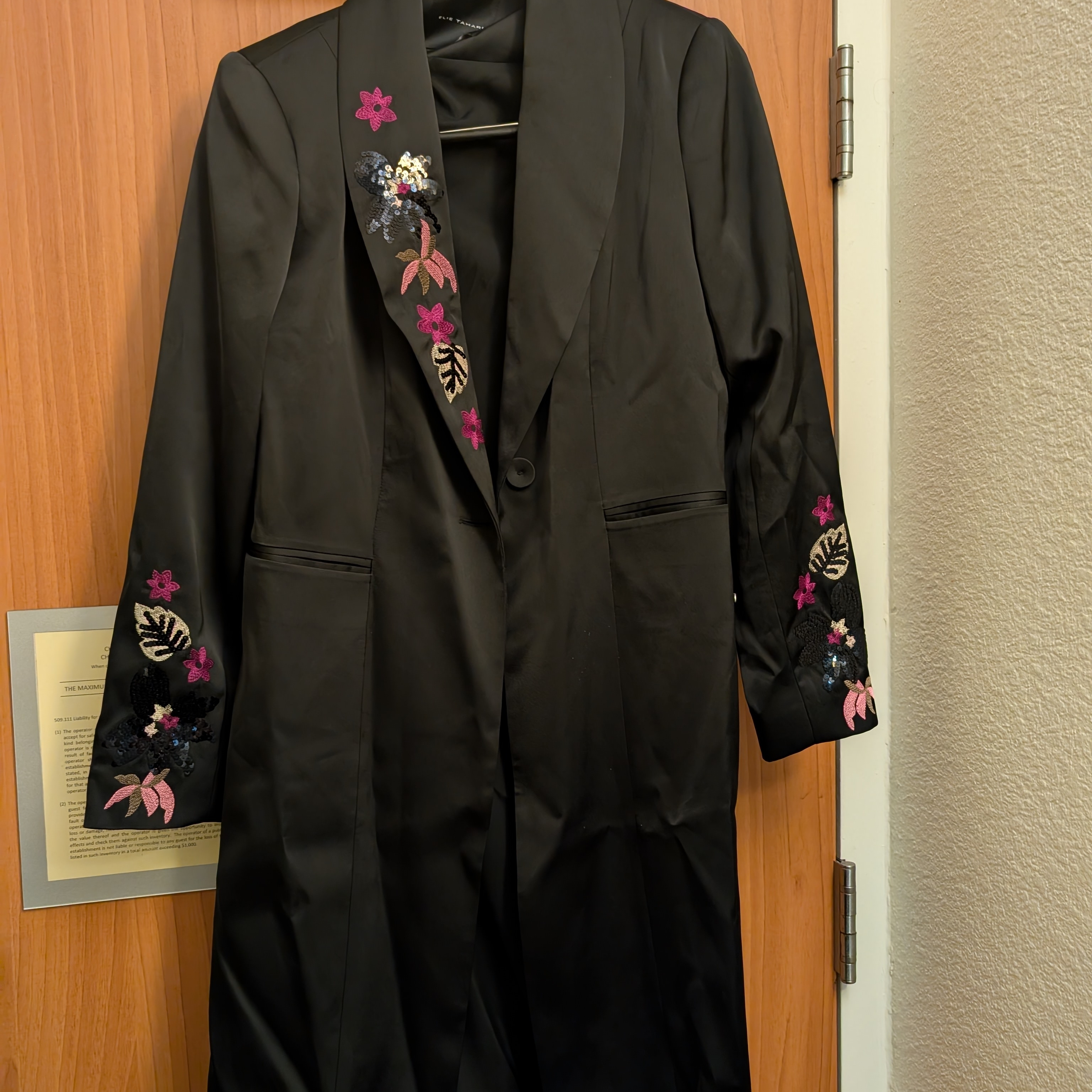 Elie Tahari Black Blazer With Floral Accents